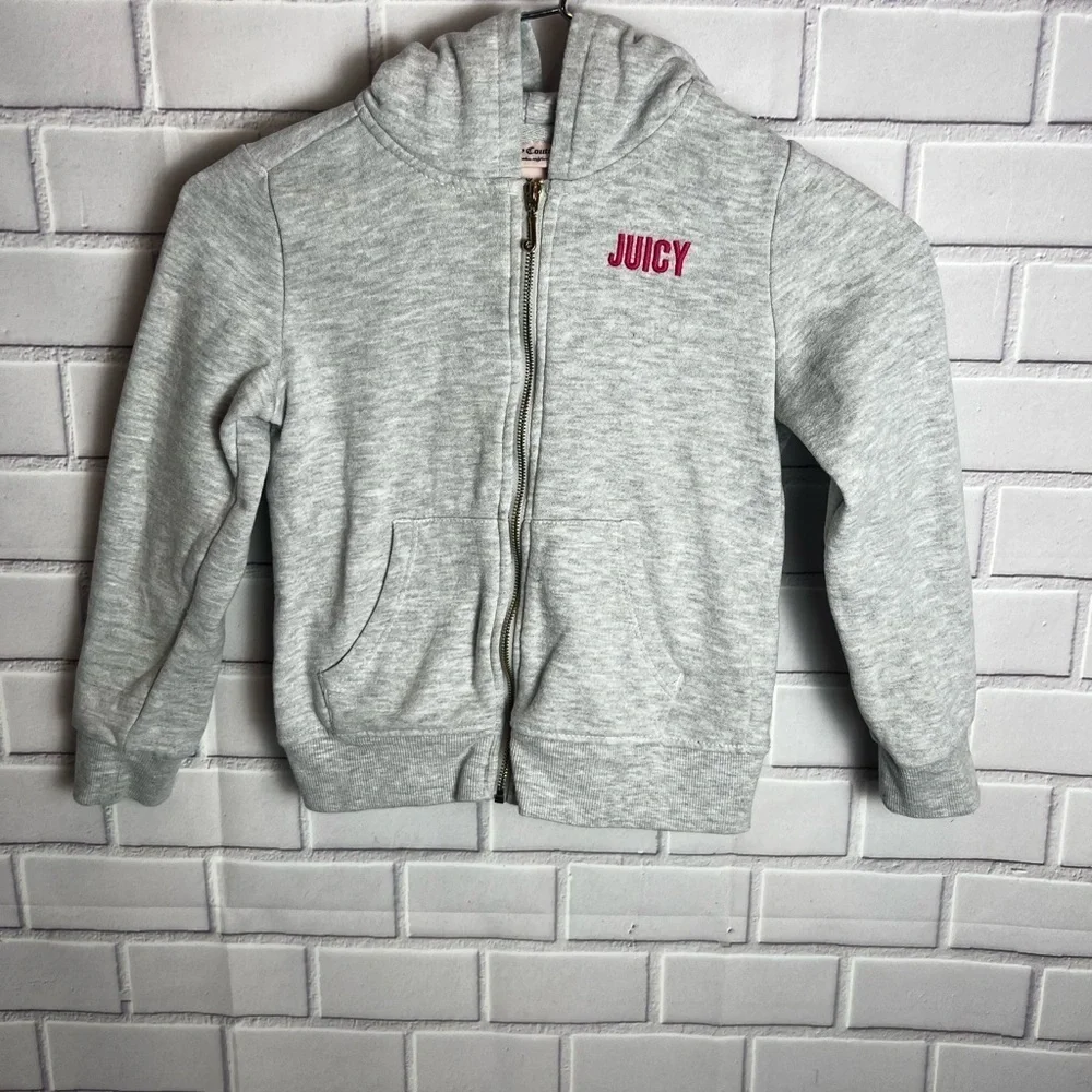Juicy Couture girls Grey Hoodie sweatshirt /size 6X